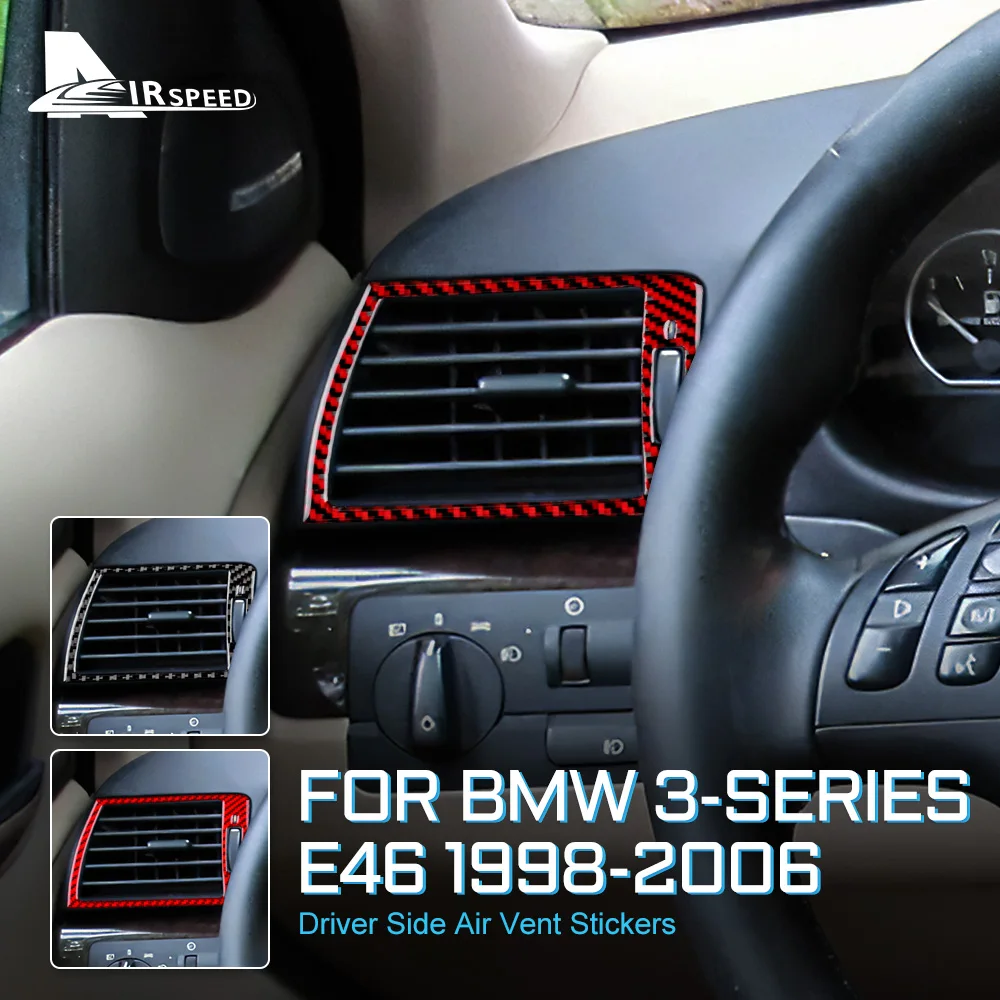 ل BMW E46 3 سلسلة 1998 1999 2000 2001 2002 2003 2004 2005 2006 سيارة الجانب غطاء فتحة التهوية تقليم ألياف الكربون اكسسوارات السيارات