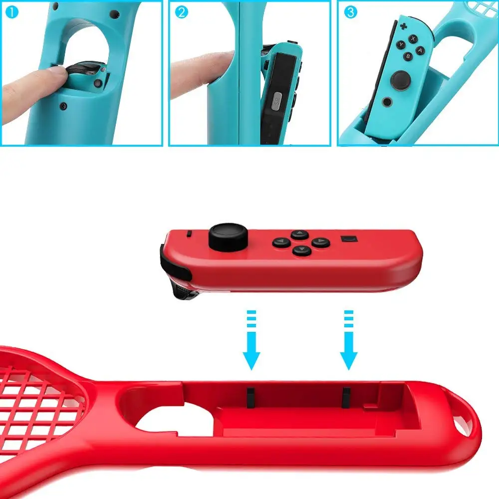 1 пара ABS Теннисная ракетка ручка держатель геймпад для Nintendo doswitch Joy-Con теннисные Асы игровой плеер с 2 аналоговыми колпачками