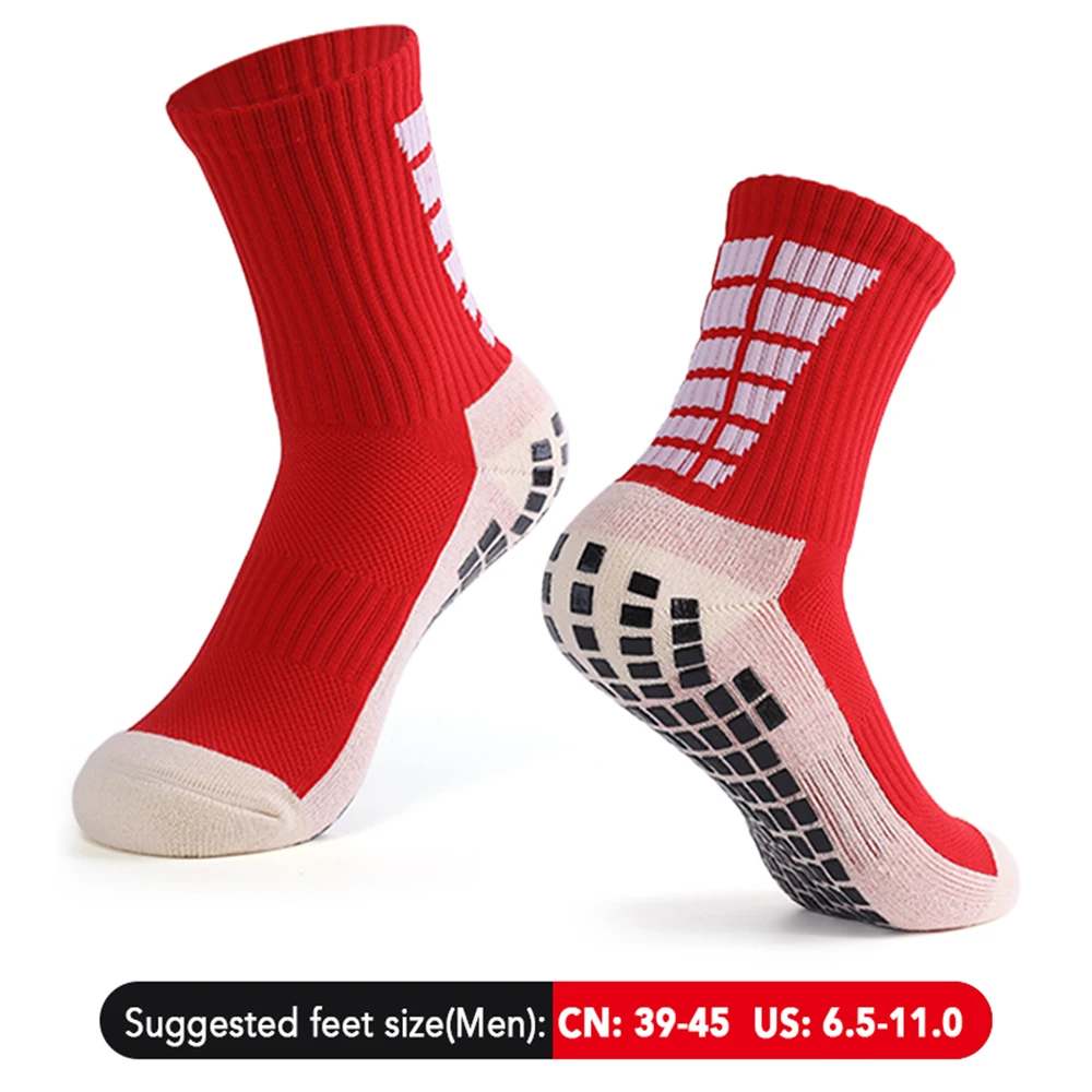 1 пара мужские Противоскользящие спортивные носки футбольные Нескользящие