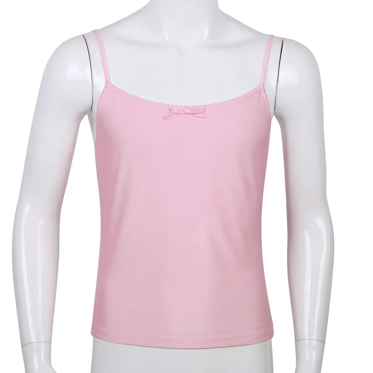 Men Pyjamas Sexy Sleepwear Lingerie Adjustable Straps Pink Camisole Tank Top Nightwear Sleep Tops Soft Pajama Homewear Underwear | Мужская