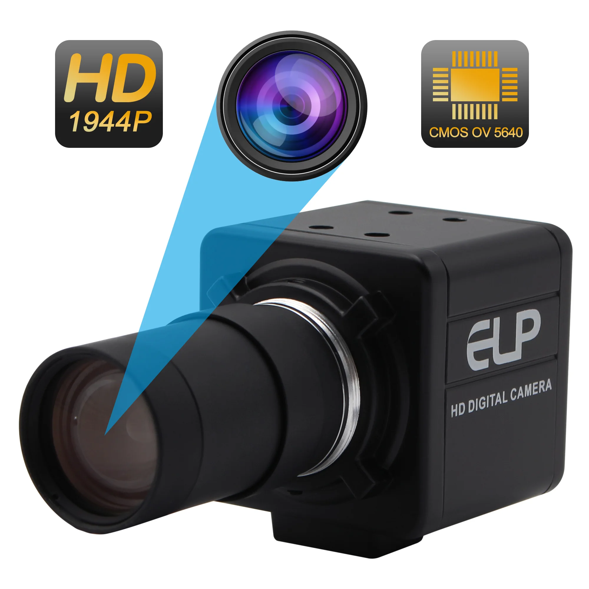 5MP USB 2.0 Camera High Resolution CMOS OV5640 Mini Varifocal CS Lens UVC CCTV Industrial Webcam for Video Conference | Безопасность и