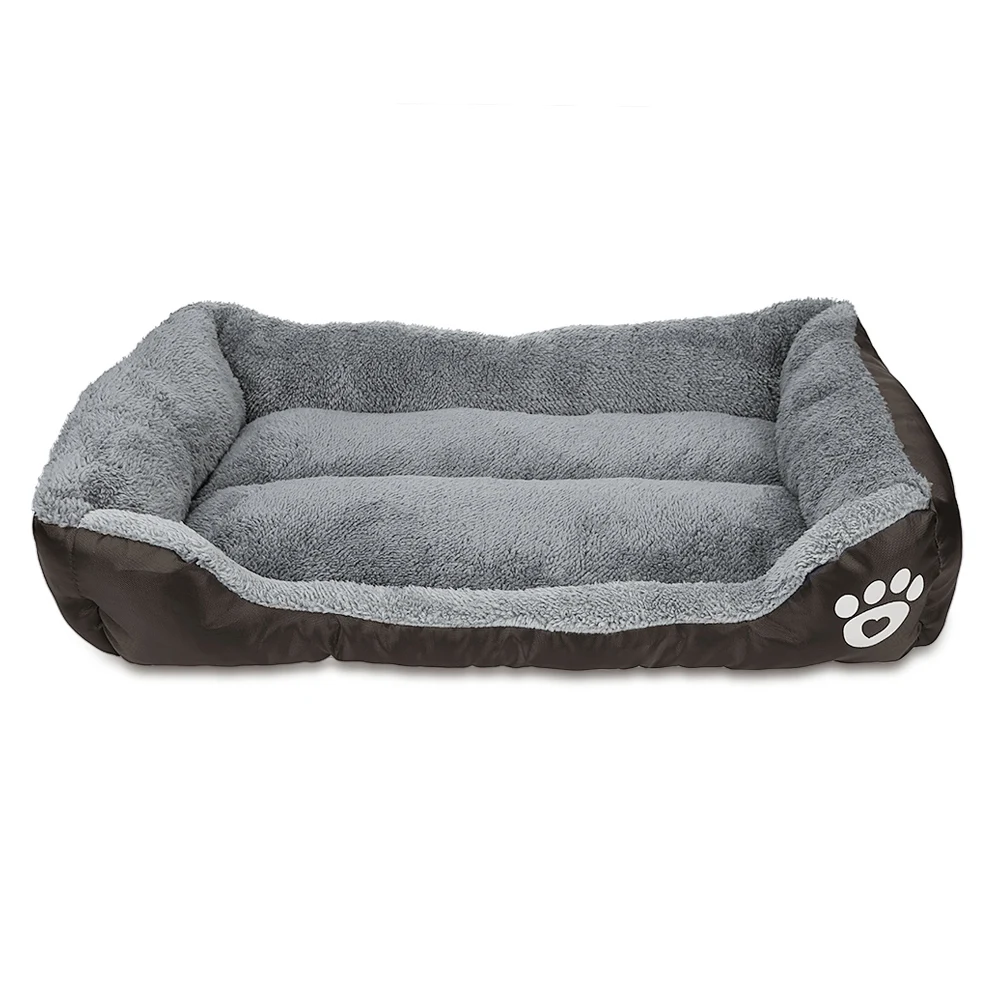 Pet Dog Bed Cushion House Mat Ultra-soft Paw Print Water-resistant Dog Cat Warm Bed Fits Most Pets Warm Dog Blanket Winter Beds