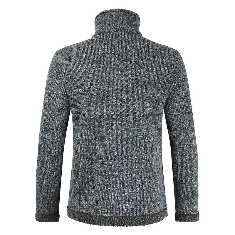 Мужской повседневный теплый кардиган толстый бархатный свитер с воротником