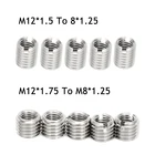 Переходники с резьбой M12 * 1,5-M10 * 1,5, 5 шт., переходники M12 * 1,75-M8*1,25 с наружной и внутренней резьбой, нержавеющая сталь 304
