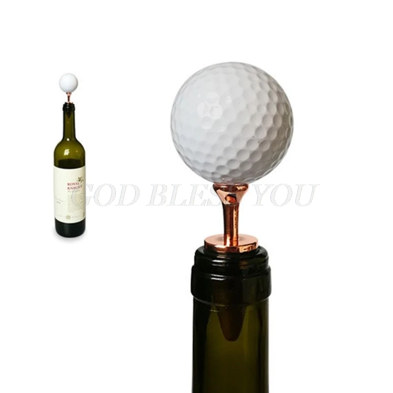 

Creative Golf Ball Decorative Wine Bottle Stoppers Top Decoration Ideal Gift for Wine or Golf Lover Keeps Wine Fresh