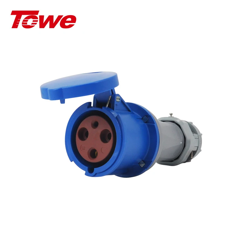 

Towe Industrial Connector plug & socket 63A 3 4 5pins 2P+E Male and female set IP44 Waterproof