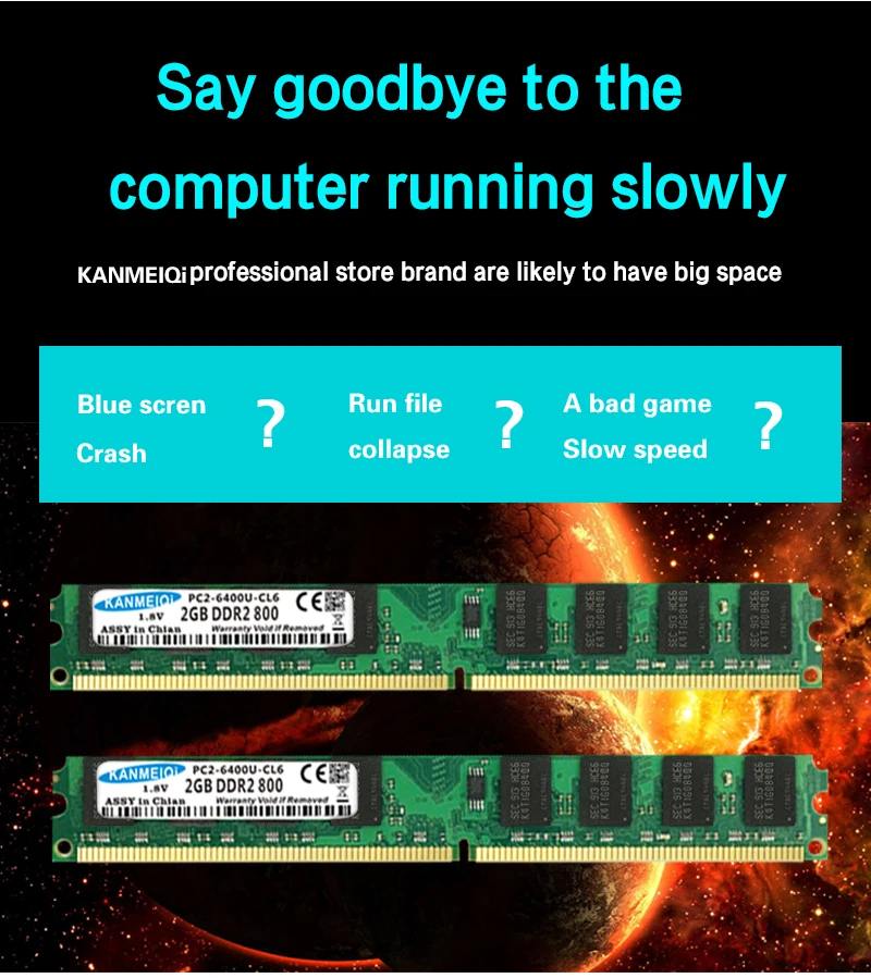 KANMEIQi ddr2 ram 2GB 800MHz Настольный Dimm 4gb(2pcs X2GB) 533/667MHz Память 240pin 1,8 V PC2-6400-CL6