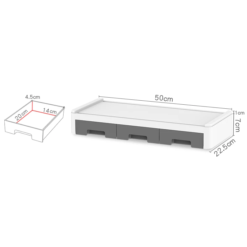 

Monitor Riser Stand Desk Shelf with Drawer Keyboard Storage Stylish Multifunctional Desktop Organizer Computer Tabletop MDJ998