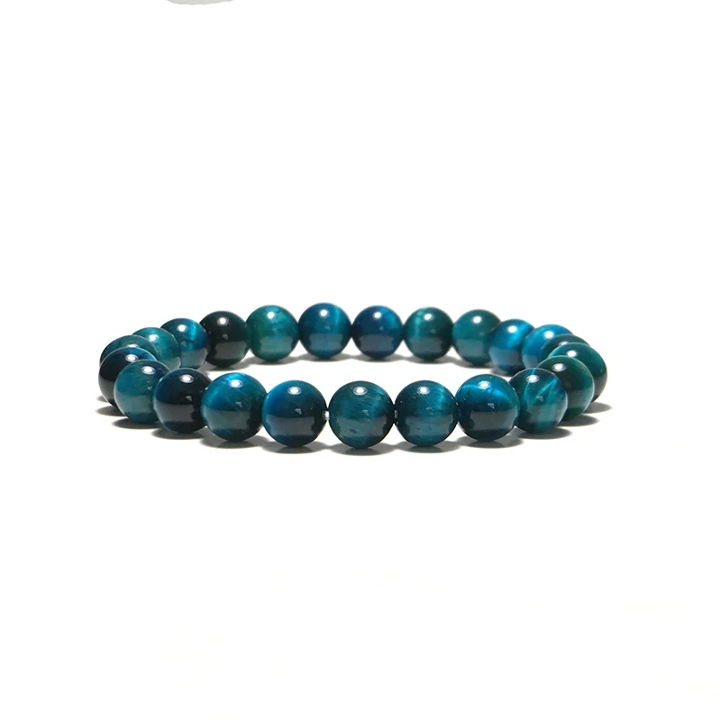 Blue Minimalist Handmade Natural Stone Beads Bracelet Luxury Tiger Eye Buddha Braclet For Women Men Yoga Prayer Mala Jewelry Homme - Metal Color: Blue
