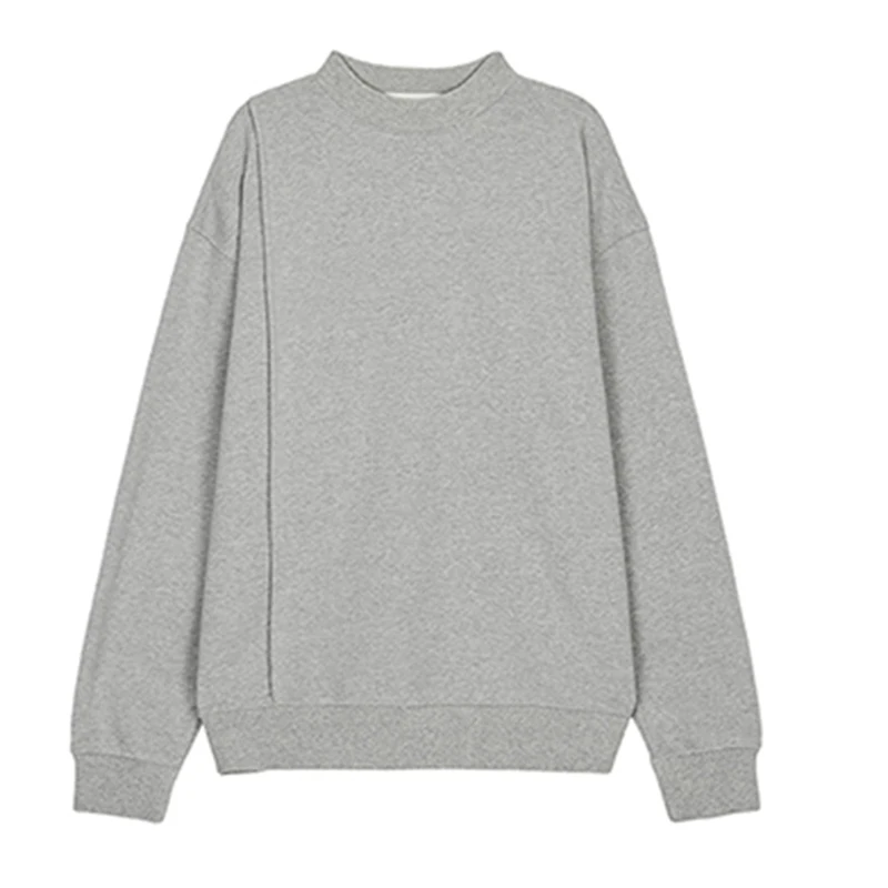 

NSMW MI Sweatshirts Women New 2021 Spring Autumn Sweater Cotton Loose Round Neck Pullover Fashion Loose Stitching Sweater A9
