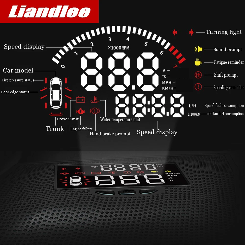 

Liandlee For Toyota HighLander 2015 2016 2017 Safe Driving Screen Accessories OBD Car HUD Head Up Display Projector Windshield