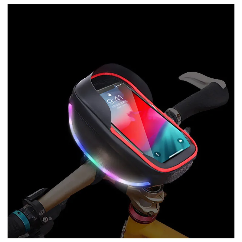 fashion led bike bag front top tube for rainproof phone touchscreen bag mtb large capatity quality bicycle accessories wholesale free global shipping
