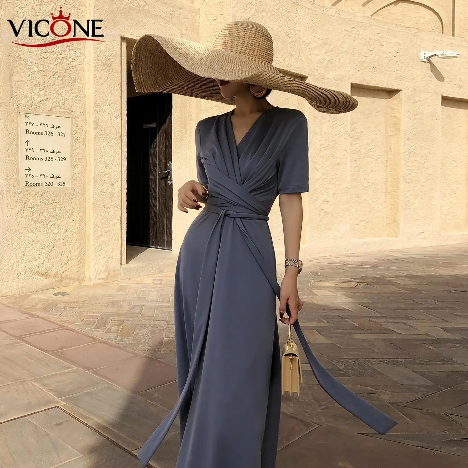 Женское атласное платье VICONE винтажное шелковое с v образным вырезом из меди и