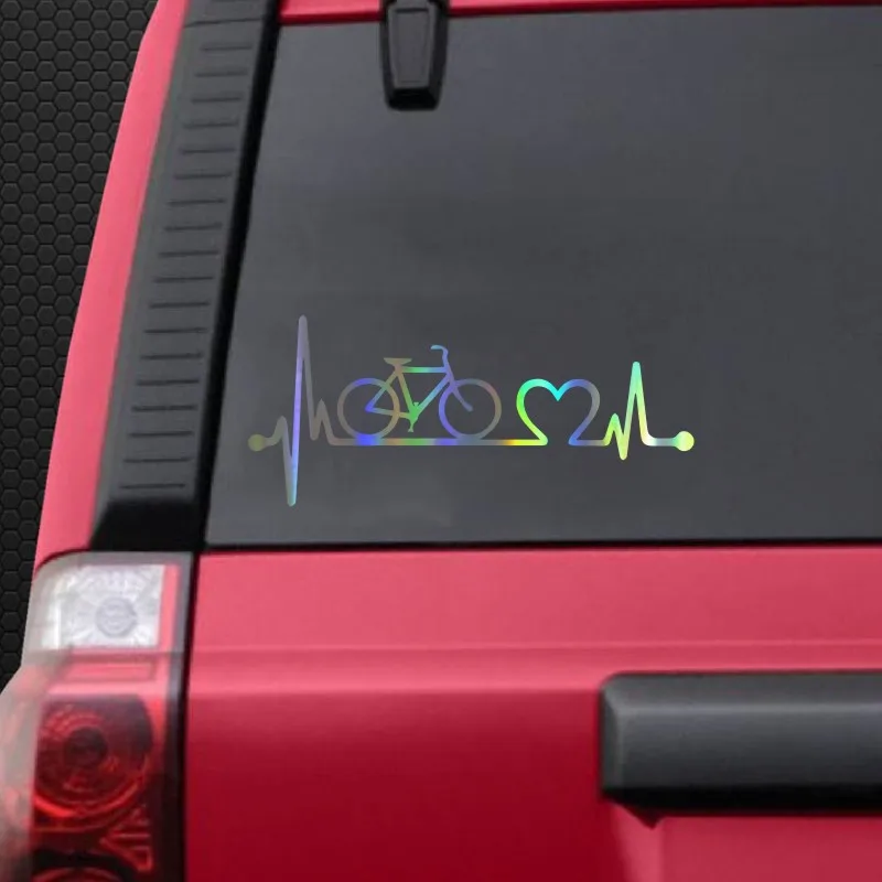 

High Quality Car Sticker Bicycle Heartbeat Lifeline Waterproof Motorcycle Art Pattern Accessories PVC 18cm X 8cm