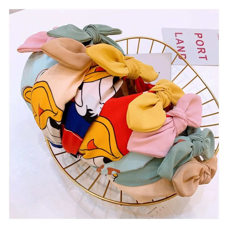 Повязка для волос с мультяшным принтом Минни Диснея заколка широким покрытием и