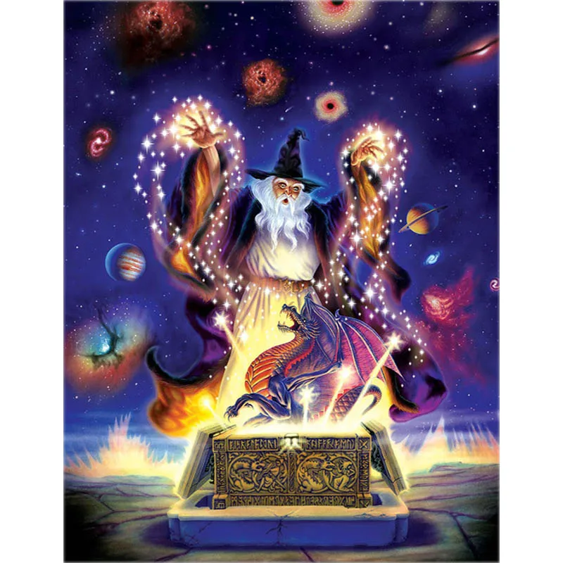 Полная дрель 5D алмазная живопись волшебная DIY Алмазная вышивка дракон в коробке