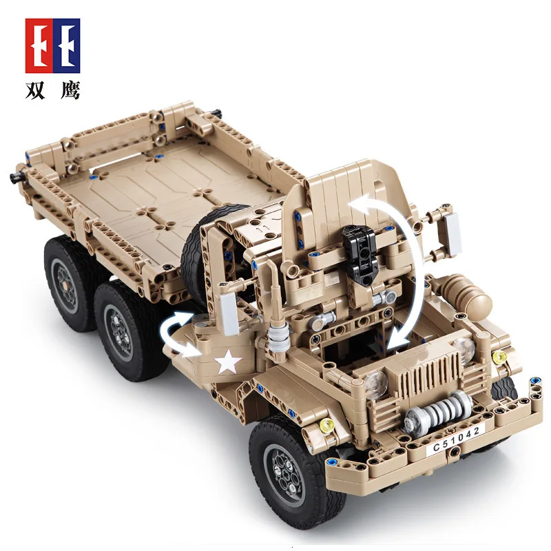 

543PCS CaDA Building Cad Blocks Car Military Truck C51042 Model DIY RC Building Block Toy Car Gift