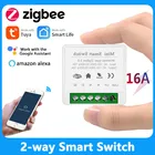 Умный мини-выключатель ZigBee 16 А, двухсторонний модуль выключателя с голосовым управлением, таймером и управлением голосом, для домашнего использования сделай сам, для Tuya Smart Life, Alexa, Google