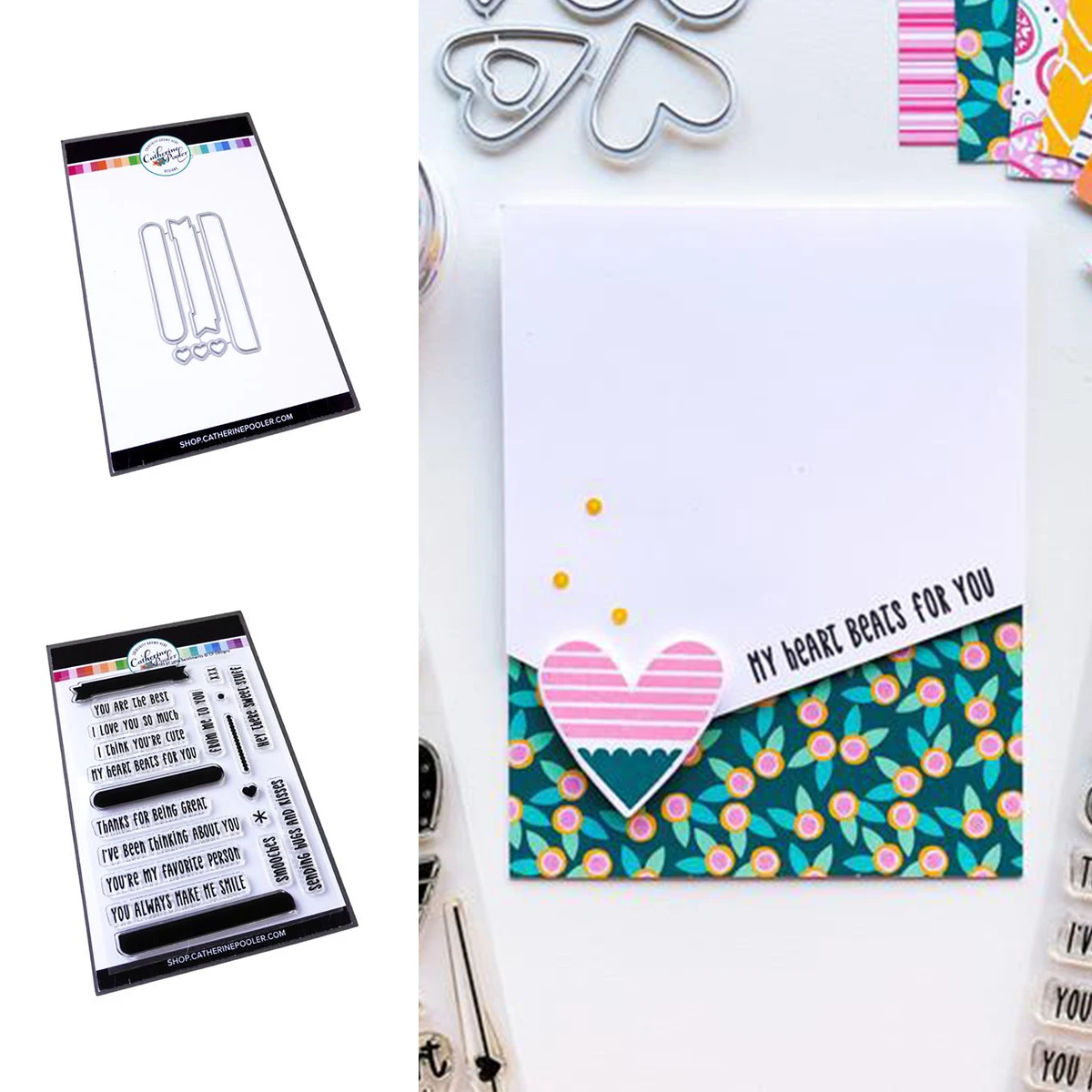 

Notes Of Love Sentiments Metal Cutting Dies Silicone Stamps Scrapbooking New Make Photo Album Card Diy Paper Embossing