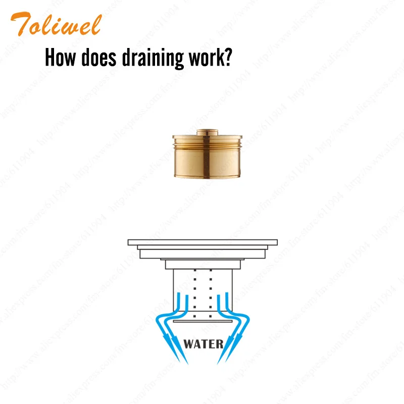 Полированная Ванная комната из латуни квадратный водосток для душа напольная