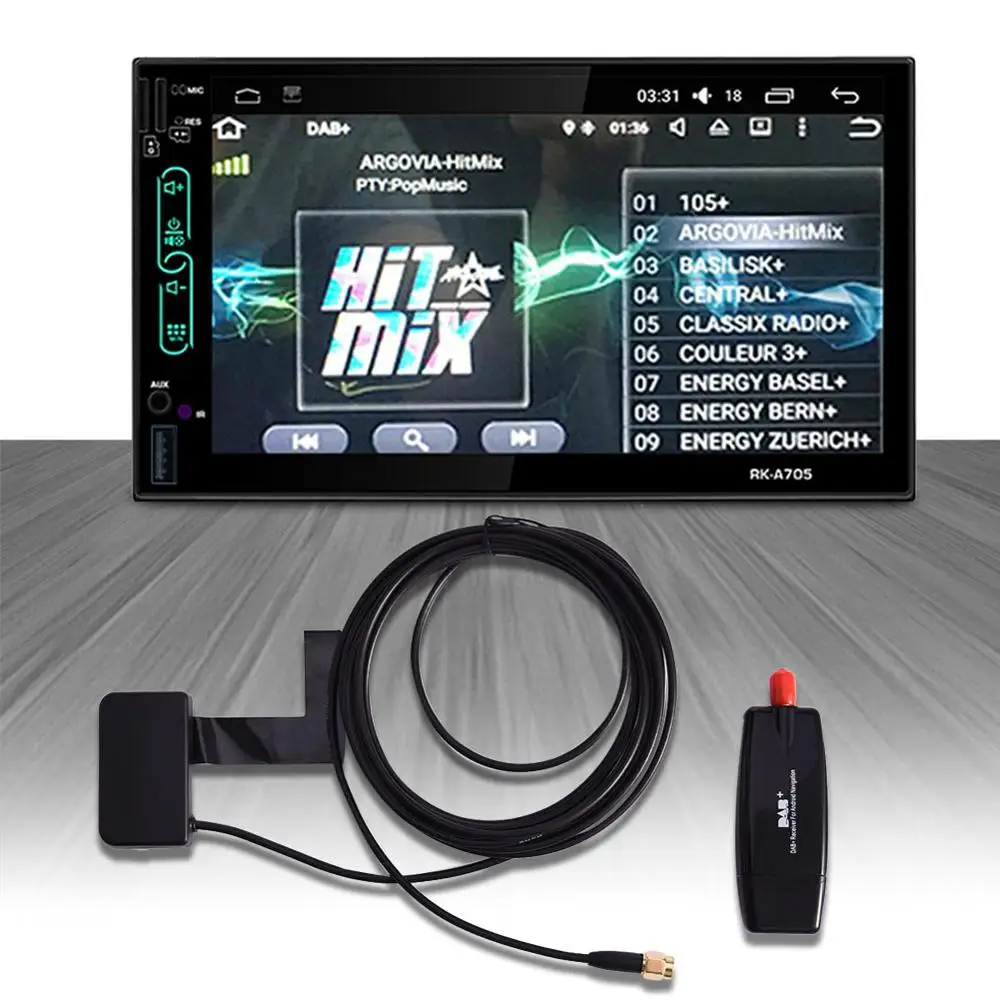 Автомобильная DAB антенна с USB адаптером приемник для Android 4,4 5,1 6,0 7,1 Автомобильный плеер применимый для Европы Австралия dab адаптер usb