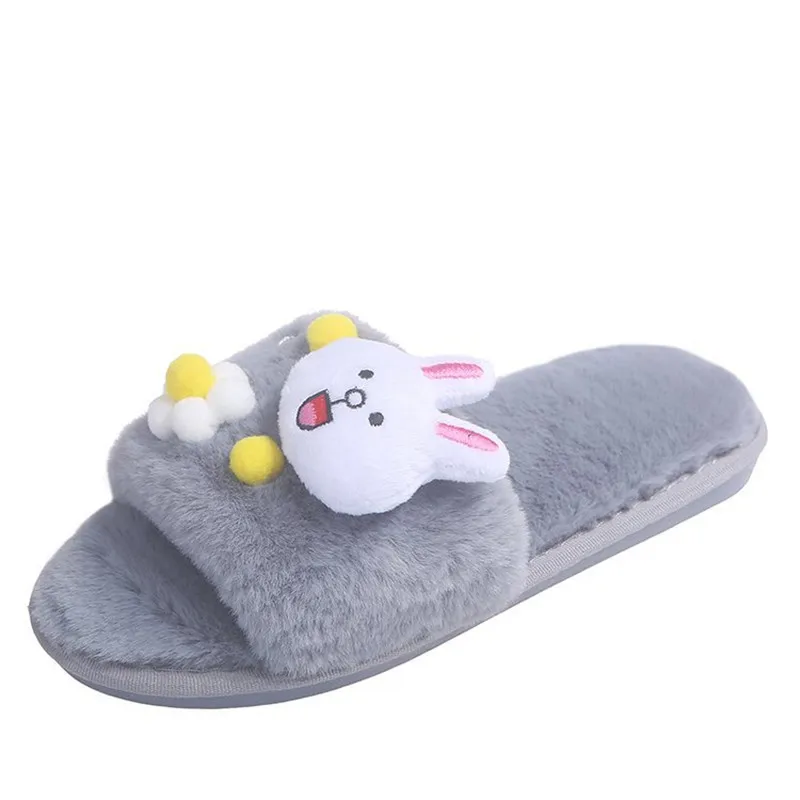 Новинка Зимние женские тапочки Теплая обувь на плоской подошве Женская домашняя