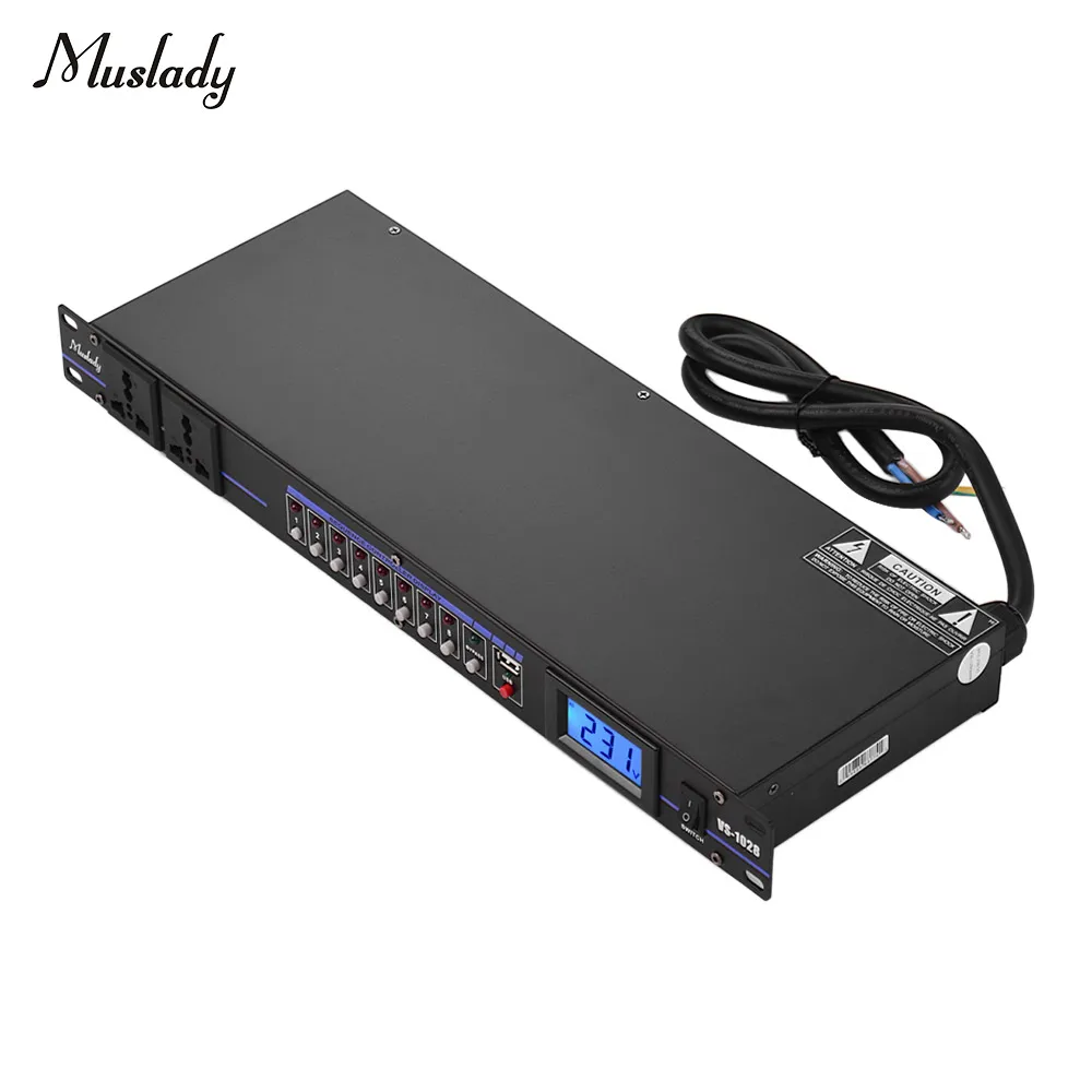 Muslady VS 1028 10 выход стойку Мощность регулятор последовательности с ЖК дисплей