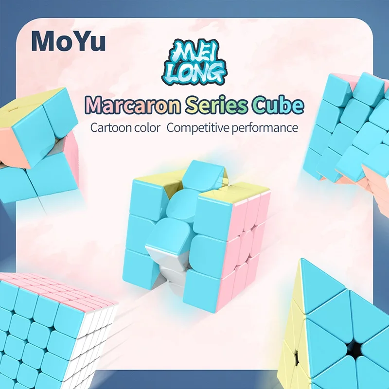 

Meilong Macarons 2x2x2 3x3x3 4x4x4 5x5x5 Pyramind Carton Color Magic Cube Toys Professional Stickerless Neo Cube Puzzle Gift