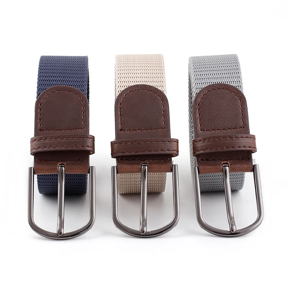 Мужские Плетеные брезентовые ремни для джинсов классические с пряжкой