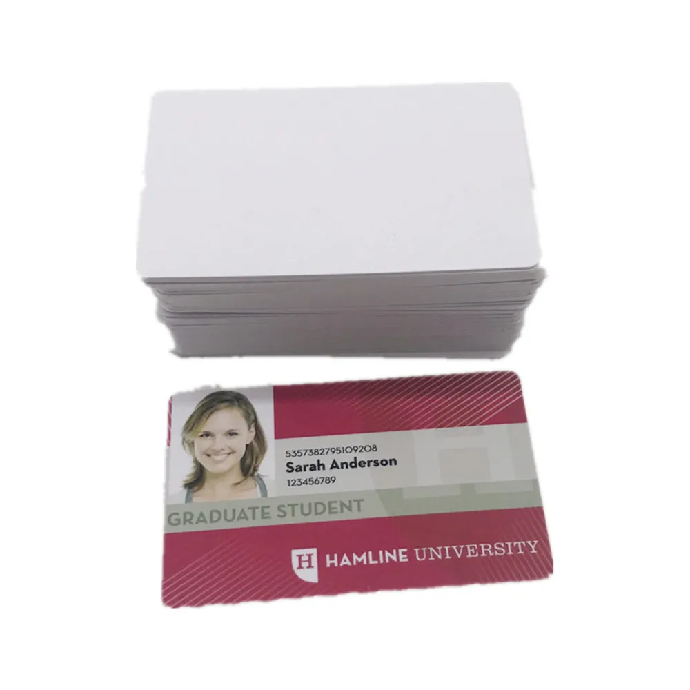 300pcs/lot blank glossy surface 0.6mm thickness white inkjet pvc card printed by Epson or Canon printers
