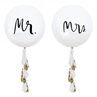 Гигантский мистер и миссис. Свадебные Воздушные шары, толщиной 36 дюймов, круглые белые гелиевые латексные шары