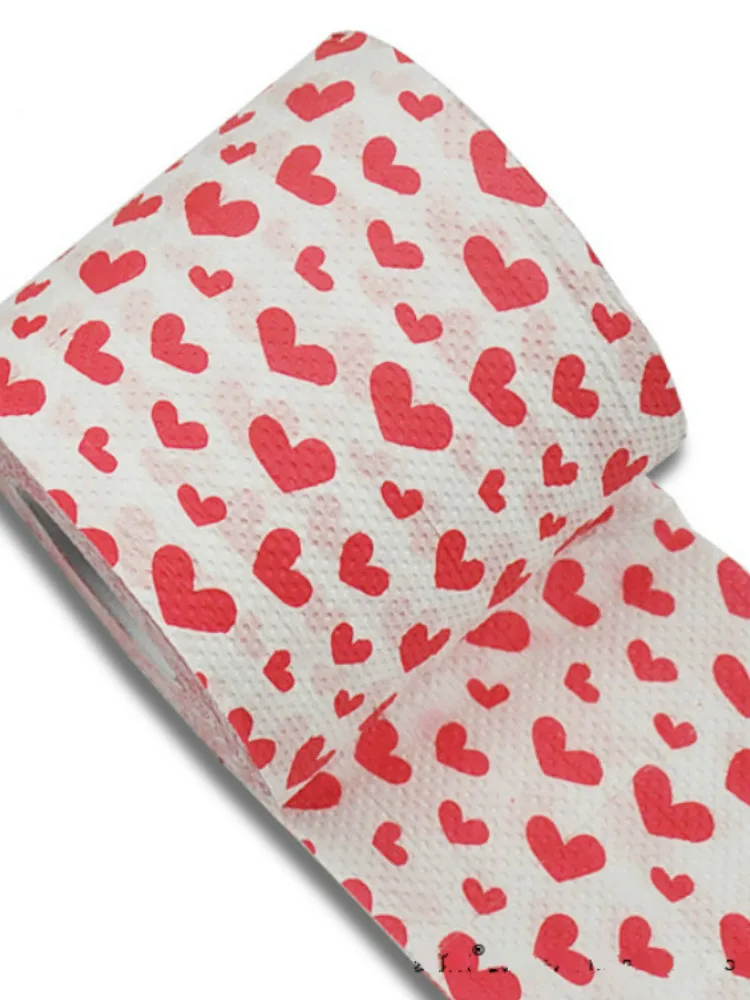 60 м в 2 рулонах Симпатичные ботинки с красными Дизайн сердечком напечатанный