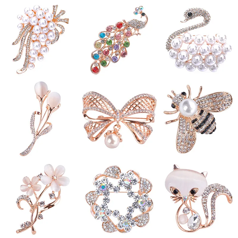 Броши для женщин букет Стразы заколки зажим шарфа ювелирные изделия брошь