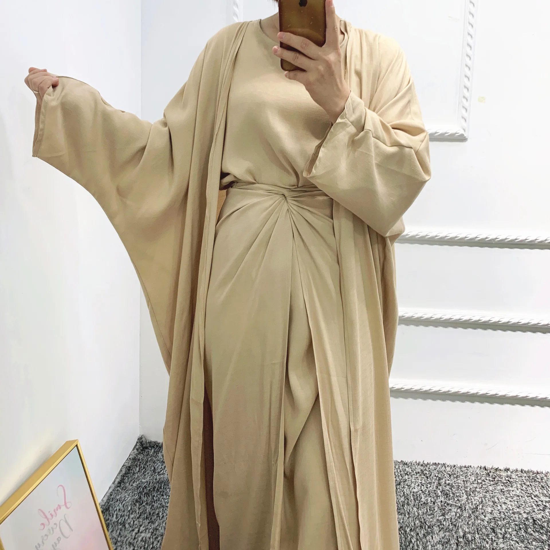 Рамадан Дубай Abaya кимоно кафтан Abayas для женщин турецкие африканские платья 4 шт.