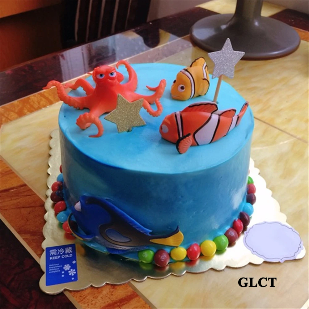 

animals cupcake toppers cake decorating supplies under the sea party decorations tortoise octopus clown fish whale topper toys