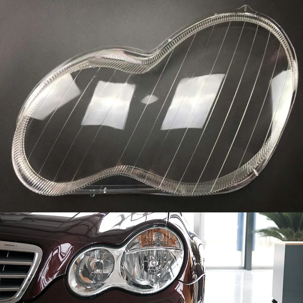 Для Mercedes-Benz W203 C180 C200 C230 C260 C280 2001~ 2005 2006 2007 2008 Автомобильные фары прозрачные линзы Авто оболочка Крышка - Цвет: Driver Side