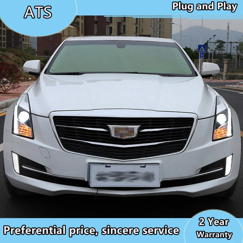 Стайлинг автомобиля для Cadillac ATS фары 2014 2016 светодиодный ные DRL Биксеноновые линзы