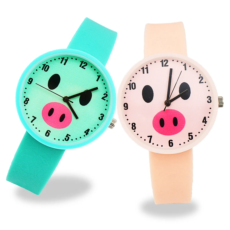

Cartoon Pig Face Dial Kids Watches Girls Children Watch Baby Watches Fashion Cute Rubber Child Quartz Watch Kid Birthday Gifts