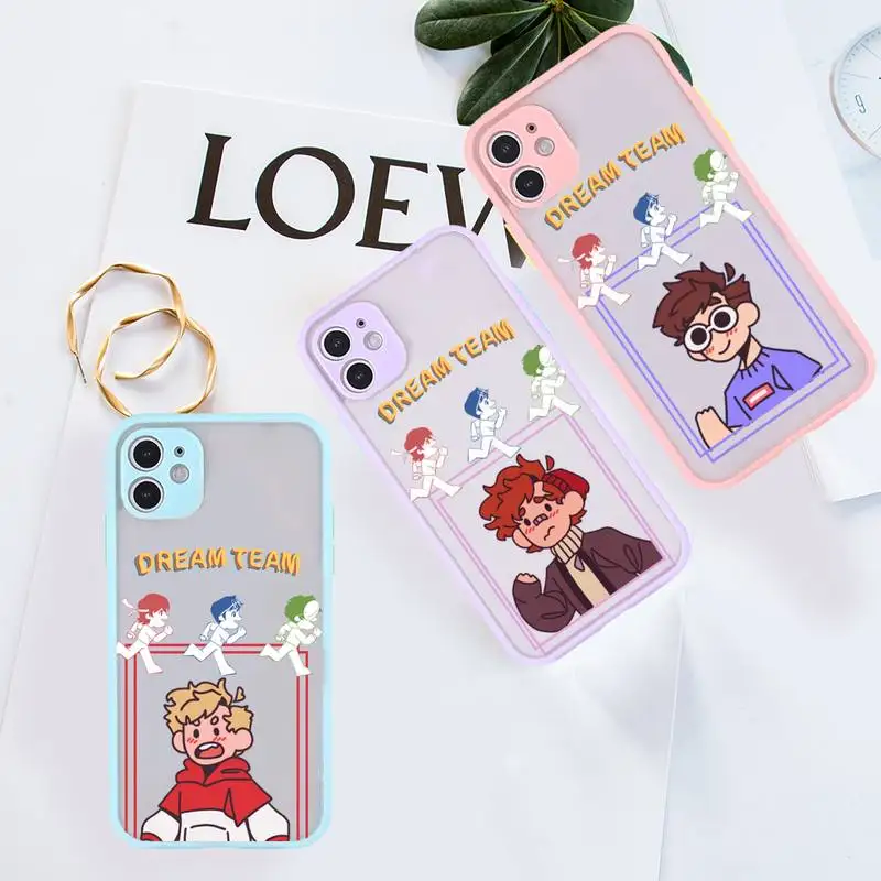 

dream smp japanese anime Phone Case For iPhone 12 11 Mini Pro XR XS Max 7 8 Plus X Matte transparent Purple Back Cover