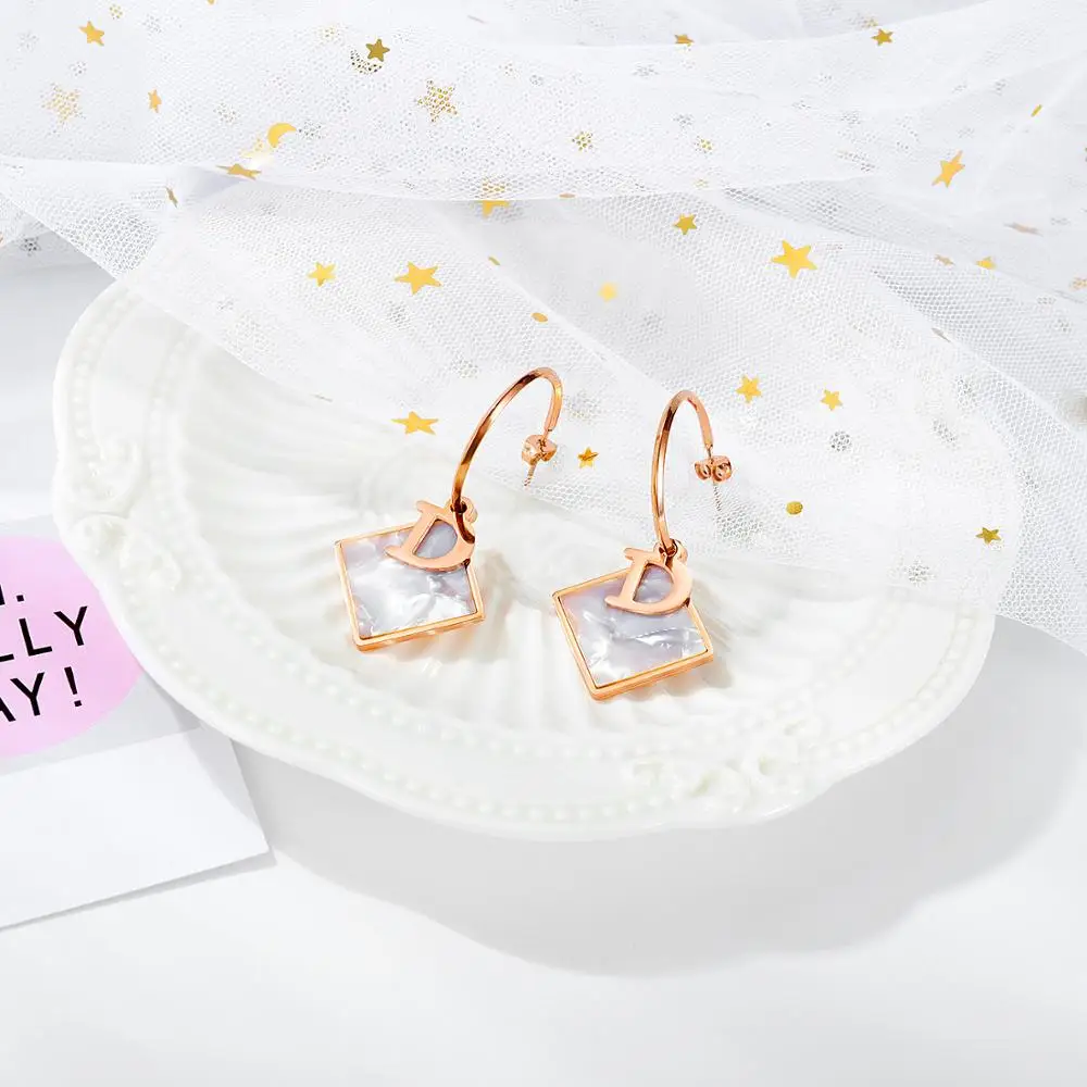 Серьги Hemiston с квадратными ракушками и кисточками женские серьги покрытием из