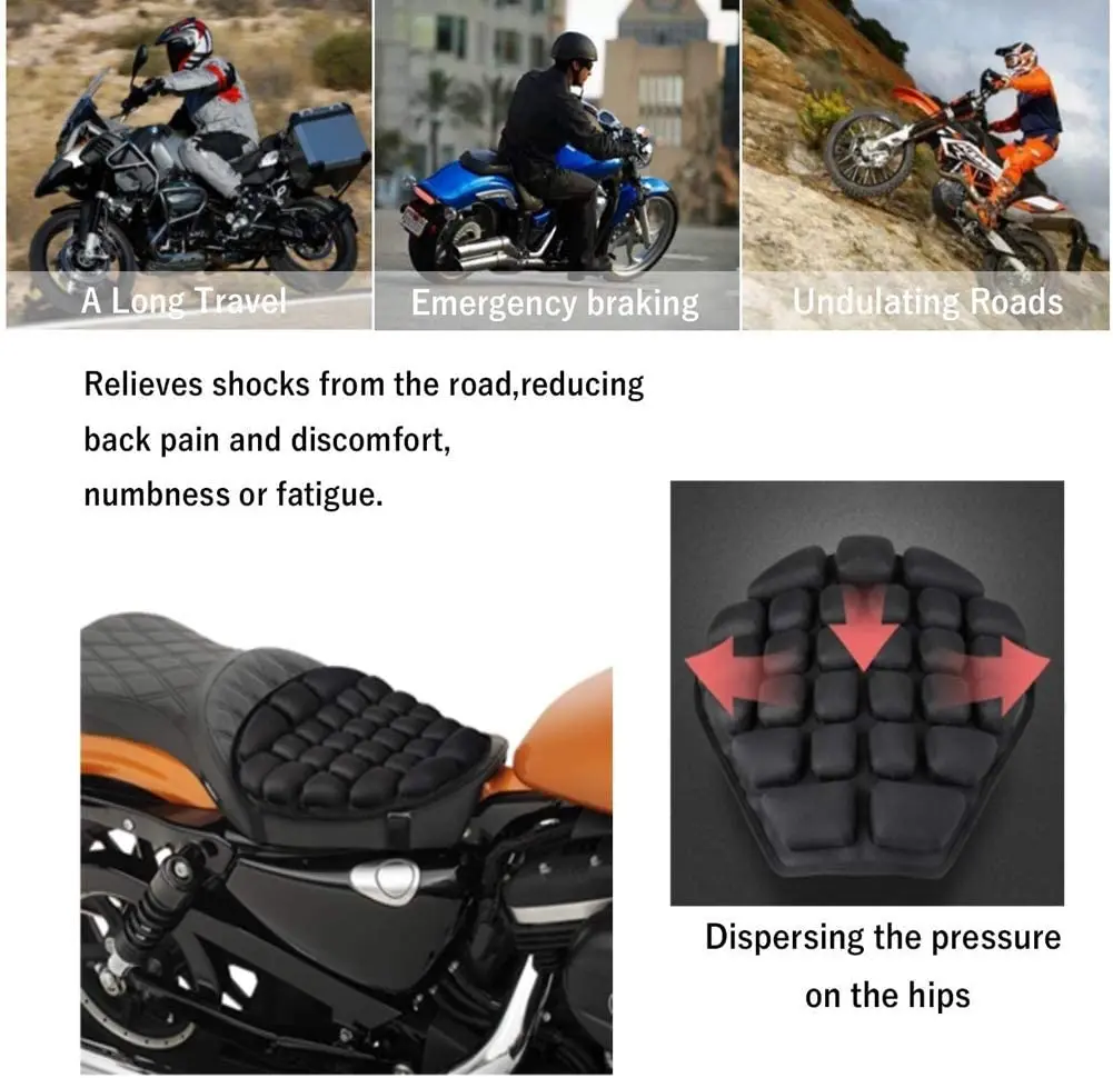 Air Pad Motorcycle Cool Seat Cover Sunscreen Mat Electric Car Inflatable Decompression Cushion |