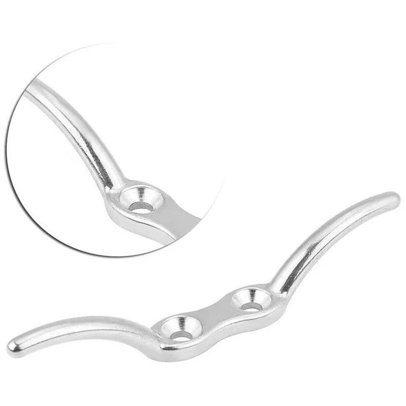 

2PCS Silver Halyard Rope Cleat Hook - Rust Free Zinc Alloy - Does Not Include Mounting Screws 15.1X2.8CM Promotion