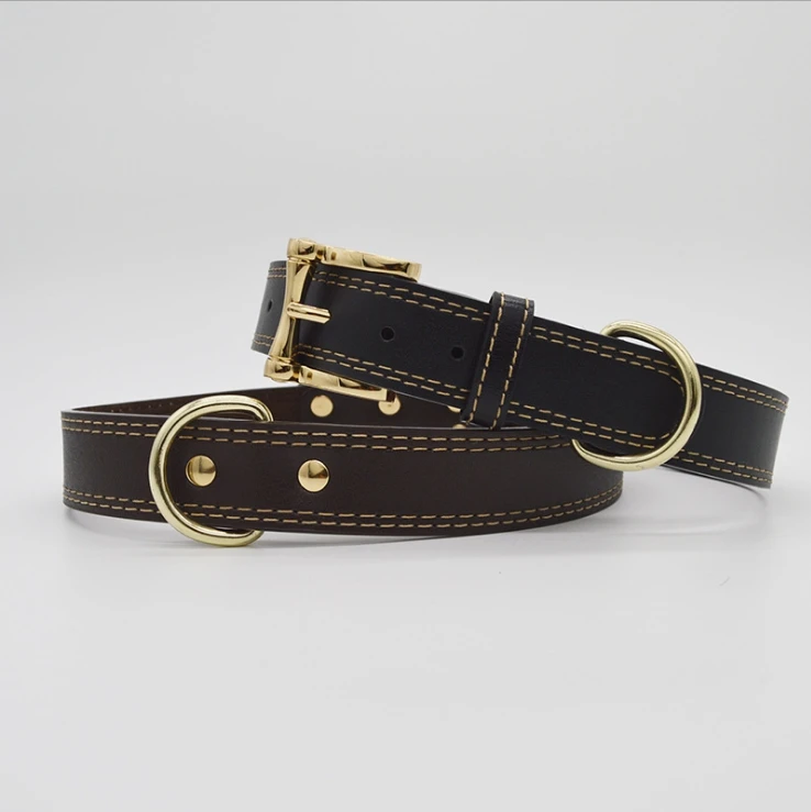 Оптовая продажа ошейник для собак маленьких/больших двойной стежок качество и