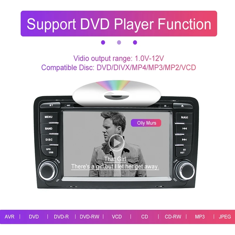 Android 9 0 2Din автомобильный DVD GPS 4G + 32G мультимедийный плеер Bluetooth стерео радио для-Audi A3