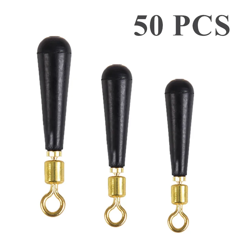 

50Pcs/Lot Fishing Gear Block Rotation Drift Fishing Floats Accessory Bobber Copper+ Rubber Tools Fish Float Fishing Float Base