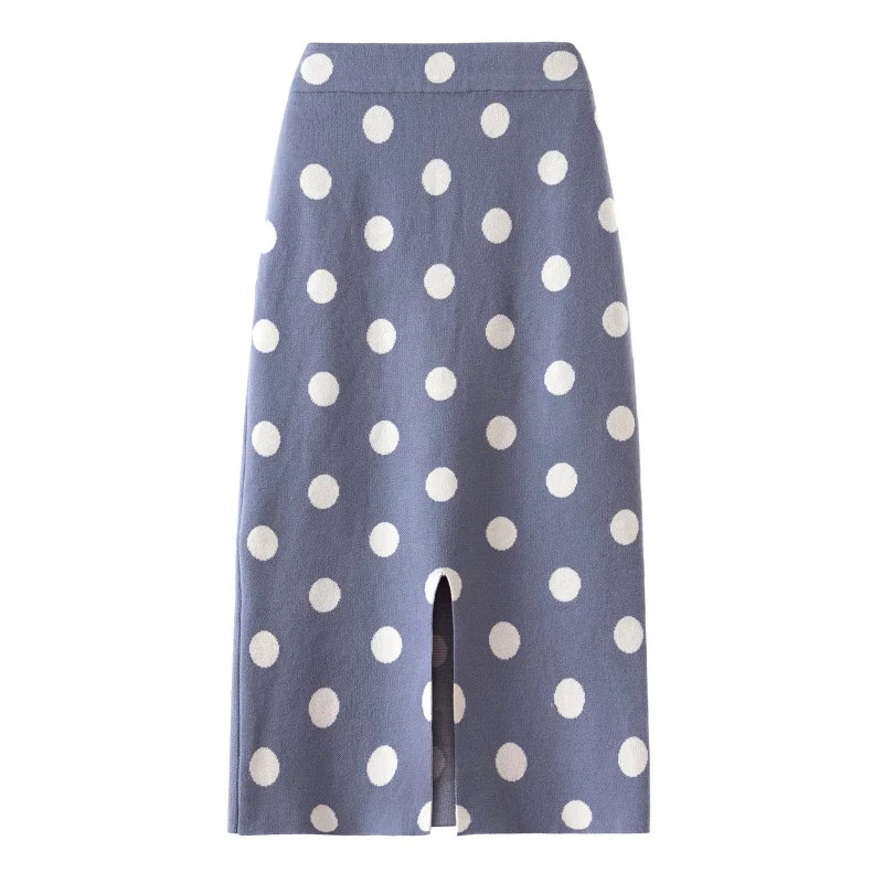 2019 на осень зиму в горошек вязаная юбка пачка для женщин сапоги из эластичного