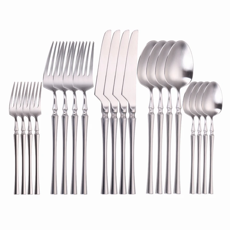 

20Pcs Forks Knives Spoons Flatware Dishwasher Safe Silverware Dinner Set Stainless Steel Cutlery Set Dinnerware Silver Tableware