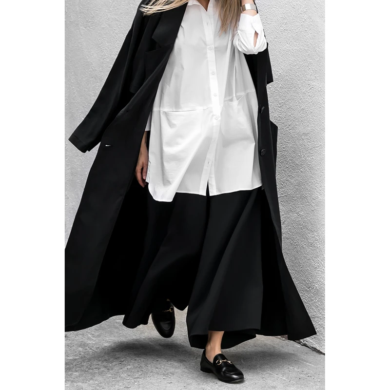Z-ZOUX Women Cardigan Loose Coat Split Black Chiffon Trench Long Windbreaker Free Size Casual Wear 2019 Fashion | Женская одежда