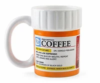 prescription pill bottle mug british creative medicine bottle ceramic 300ml coffee cup funny gifts tazas de cafe drinkware