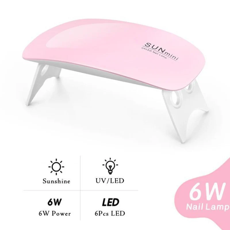 

6W Nail Dryer Mini LED UV Lamp Portable Gel Lamp Professional Lamp Nail Tool